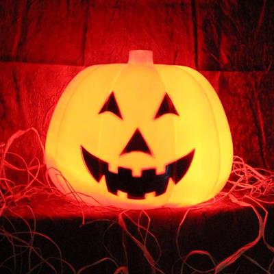 Halloween Kabak Dekor Işıklı Sesli Balkabağı 25cm