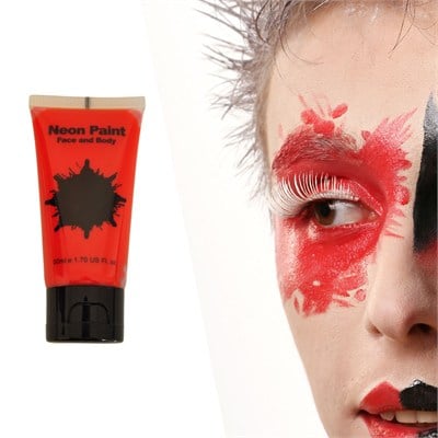 Halloween Kırmızı Neon Yüz ve Vücut Boyası 50 ml