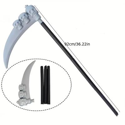 Halloween Orak Kurukafalı Azrail Orağı Plastik Tırpan