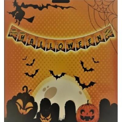 Halloween Yazılı Kağıt Banner Dekor