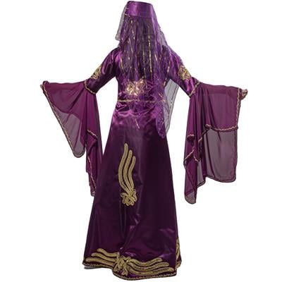 Hatice Sultan Kostümü Yetişkin Kadın Klasik Bindallı Kıyafeti Mor