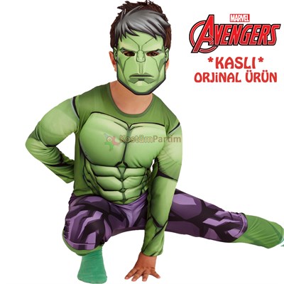 Hulk Kostümü, Kaslı Avangers Yeşil Dev Hulk Kıyafeti 7-9Yaş Marvel Avangers Kostümleri KostümPartim ★ Hulk Kıyafeti, Hulk Kostümü (Kaslı) / Karakter Kostümleri