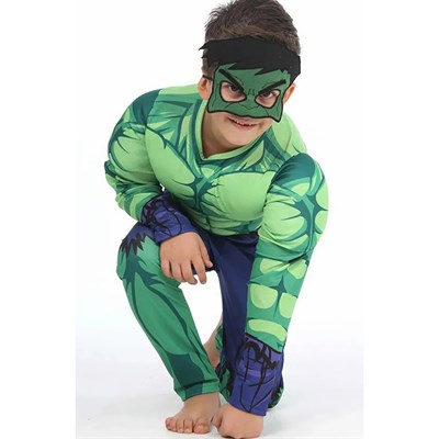 Hulk Kostümü Kaslı Çocuk Kıyafeti