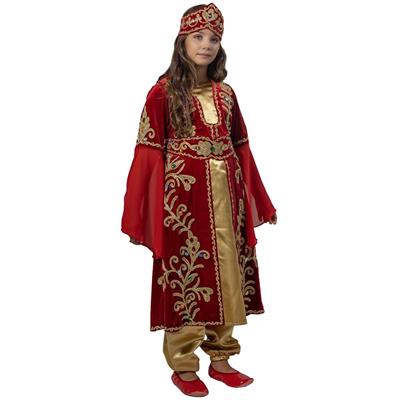 Hürrem Sultan Kostümü Bindallı Kız Çocuk Kıyafeti Kırmızı