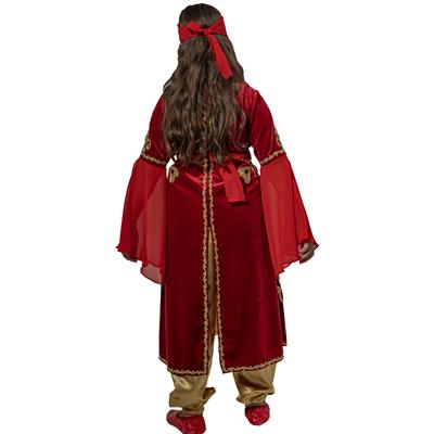 Hürrem Sultan Kostümü Bindallı Kız Çocuk Kıyafeti Kırmızı