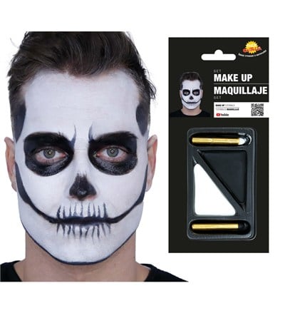 İskelet Makyaj Seti Halloween Kostüm ve Yüz Boyama Seti