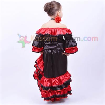 İspanya Kostümü Kız Çocuk İspanyol Kıyafeti