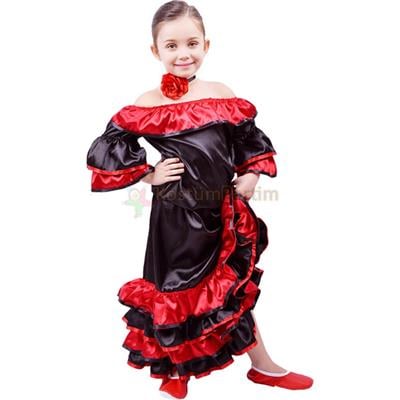 İspanya Kostümü Kız Çocuk İspanyol Kıyafeti
