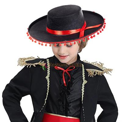 İspanyol Şapkası Çocuk Siyah Flamenko Şapka