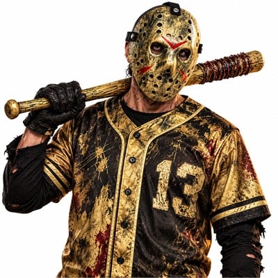 Jason Maskesi ve Dikenli Beyzbol Sopası Seti 62 cm Halloween Kostüm Aksesuarı