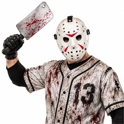 Jason Maskesi ve Silver Satır Seti Halloween Korku Kostüm Aksesuarı 2 Parça