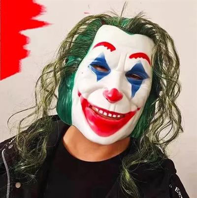 Joaquin Phoenix Joker Maskesi – Yeşil Saçlı Cosplay ve Film Karakteri Maskesi