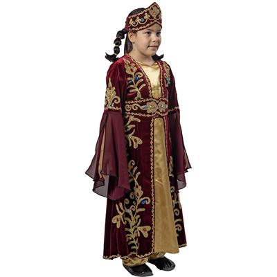 Kösem Sultan Kostümü Bindallı Kız Çocuk Kıyafeti Bordo