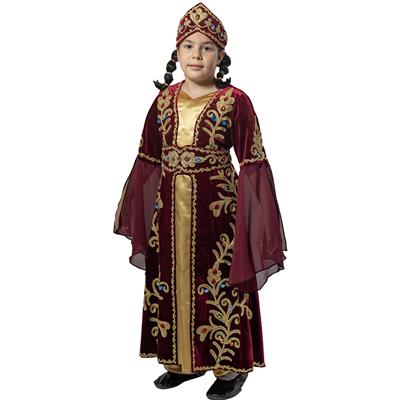 Kösem Sultan Kostümü Bindallı Kız Çocuk Kıyafeti Bordo