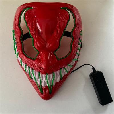 Led Işıklı Kırmızı Venom Maske Yeşil Işık
