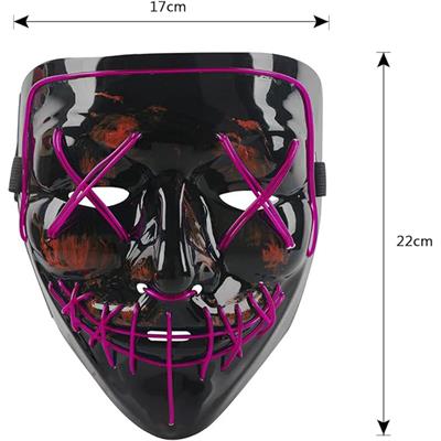 Led Işıklı VFor Vendetta Maske Mor Anon Maskesi