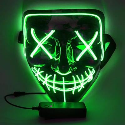 Led Işıklı VFor Vendetta Maske Yeşil Anon Maskesi