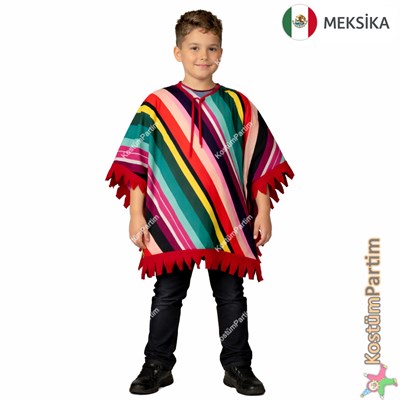 Meksika Kostümü Panço Erkek Çocuk Kıyafeti