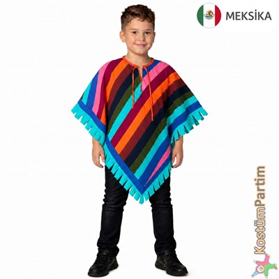 Meksika Kostümü Panço Erkek Çocuk Kıyafeti