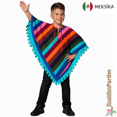 Meksika Kostümü Panço Erkek Çocuk Kıyafeti
