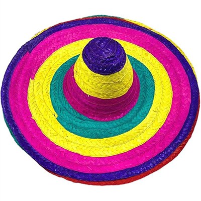 Meksika Şapkası Renkli Örme Hasır Yetişkin Sombrero Kostüm ve Parti Şapkası