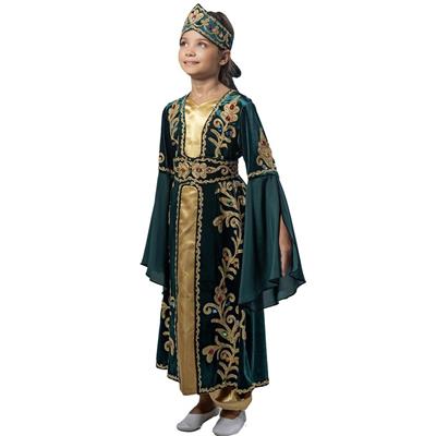 Mihrimah Sultan Kostümü Bindallı Kız Çocuk Kıyafeti Yakut Yeşili