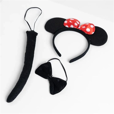 Minnie Mouse Taç Papyon Kuyruk Kostüm Seti