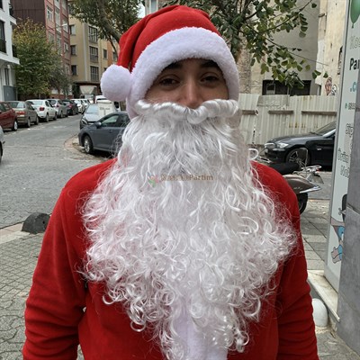 Noel Baba Kostüm Seti Lüks 7 Parça Polar Yetişkin Kıyafeti