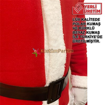 Noel Baba Kostümü Polar Lüks
