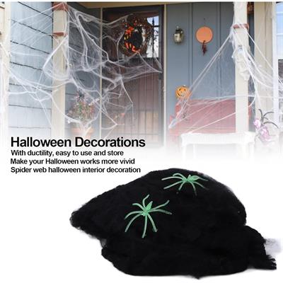 Örümcek Ağı Dekor Süs Siyah (Yumuşak Model)