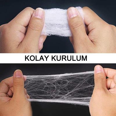Örümcek Ağı Dekor Süs (Yumuşak Model)