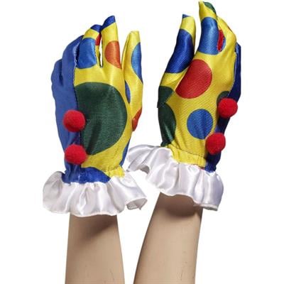 Palyaço Eldiveni Karışık Renk Puanlı Kumaş Yetişkin