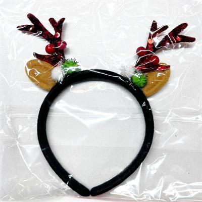 Payetli Geyik Boynuzları Yılbaşı Tacı