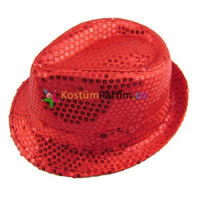 Pullu Michael Jackson Şapkası Kırmızı