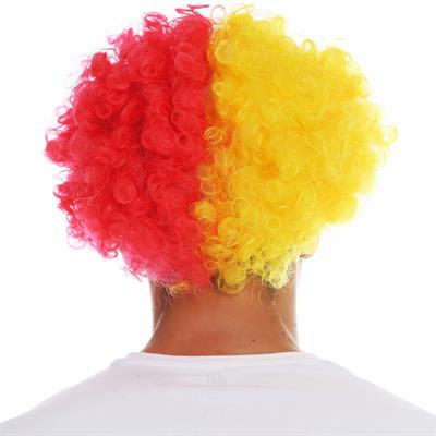 Sarı Kırmızı Afro Peruk Bonus Peruğu