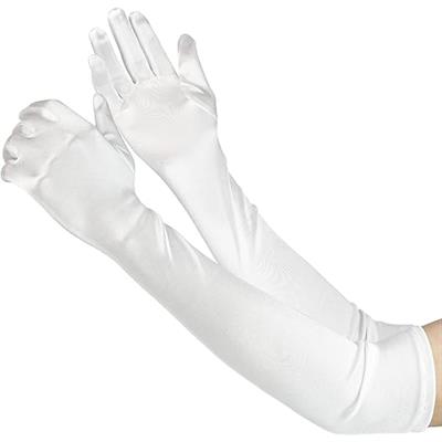 Saten Eldiven Uzun Beyaz