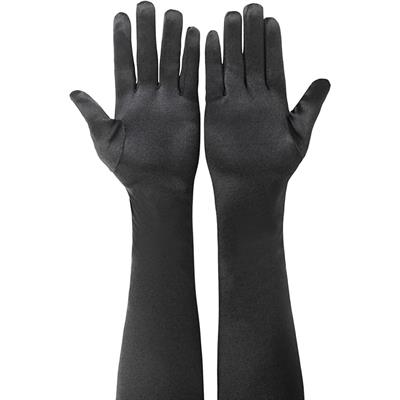 Saten Eldiven Uzun Siyah