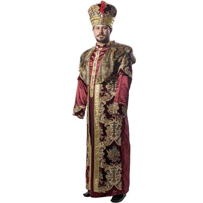 Şehzade Beyazıt Kıyafeti Yetişkin Erkek Osmanlı Padişah Kostümü Bordo