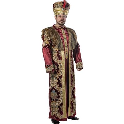 Şehzade Beyazıt Kıyafeti Yetişkin Erkek Osmanlı Padişah Kostümü Bordo