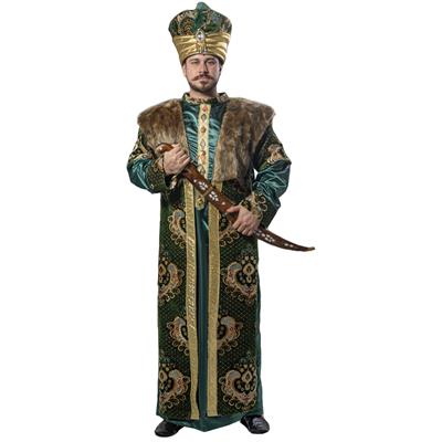 Şehzade Mehmed Kıyafeti Yetişkin Erkek Osmanlı Padişah Kostümü Yeşil