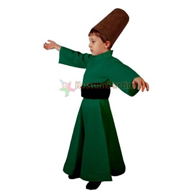 Semazen Kostümü Yeşil Çocuk Mevlevi KıyafetiSemazen KostümleriKostümPartim ★ Semazen Kostümü Yeşil Çocuk Mevlevi Kıyafeti / Semazen Kostümleri