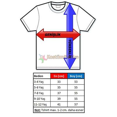 Şirinler Kostüm Seti, Şirin Mavi Tshirt ve Şirin Şapkası