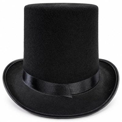 Siyah Silindir İngiliz Şapkası 16 cm Yetişkin Unisex Klasik Kostüm Şapkası