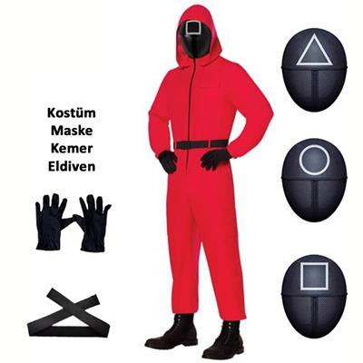 Squid Game Kostümü Yetişkin Muhafız Kıyafeti