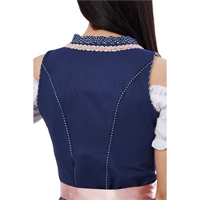 Steffi Lacivert Dirndl Elbise Kadın Bavyera Oktoberfest Kıyafeti