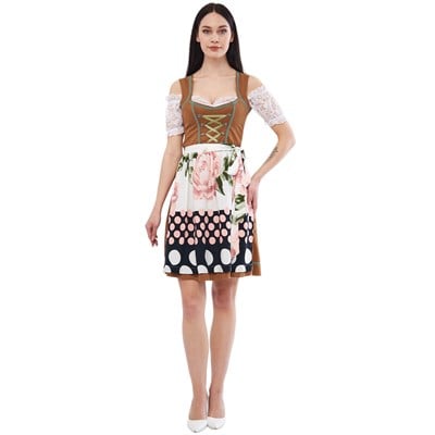 Sweet Cappuccino Dirndl Elbise Kadın Bavyera Oktoberfest Kıyafeti 079