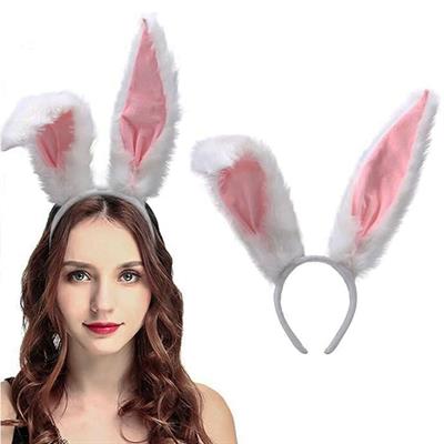 Uzun Kulak Peluş Tavşan Taç Beyaz