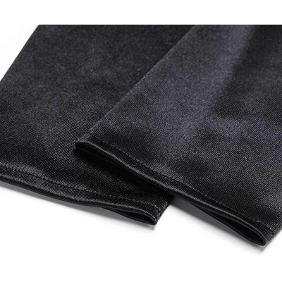 Uzun Siyah Likralı Kumaş Eldiven