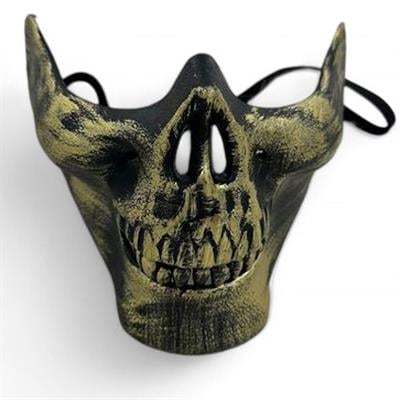 Yarım Yüz İskelet Ağız Maskesi Altın