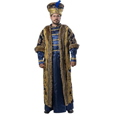 Yavuz Sultan Selim Kıyafeti Yetişkin Erkek Osmanlı Padişahı Kostümü Lacivert